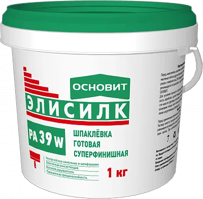 Шпаклевка готовая суперфинишная ОСНОВИТ ЭЛИСИЛК PA39 W (1кг)